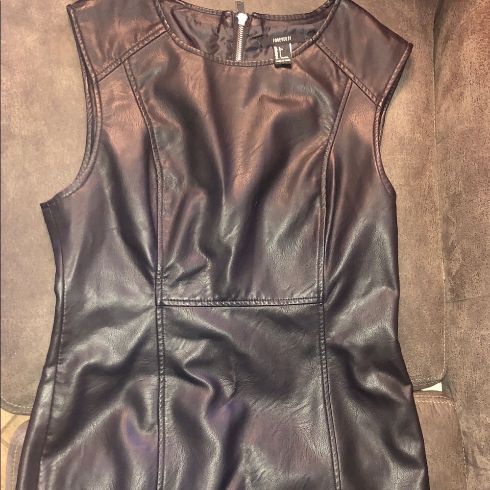 Black leather dress